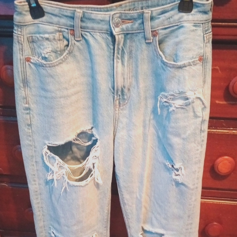 Distressed Light Blue Jeans